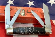 Colonel Coon 4" Congress Knife w/  Prater Coon Stripe Handles +Orig Box