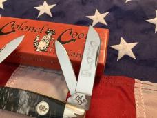 Colonel Coon 4" Congress Knife w/  Prater Coon Stripe Handles +Orig Box