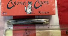 Colonel Coon 4" Congress Knife w/  Prater Coon Stripe Handles +Orig Box