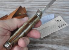 Buck Vanguard Custom Shop 2007 Ram Horn Factory Mint Sheath Paper Work Nickel Hardware8 1/2" OAL
