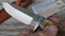 Buck Vanguard Custom Shop 2007 Ram Horn Factory Mint Sheath Paper Work Nickel Hardware8 1/2" OAL