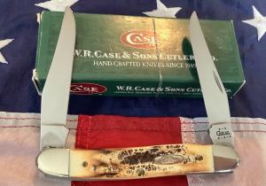 Case xx 2002 Muskrat MDL Muskrat w Fantastic Bone Stag Handles -NOS