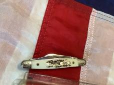 Case xx 2001 Tiny Stokman (Mdl# V6327 SS) w/ Vintage Bone Handles + Scrolled Bolsters -NOS