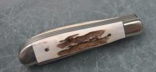 Parker Edwards J'ville AL 1986 2 Bl Trapper Factory Mint 3 1/2" Closed Stag Snap Both Blades Ways