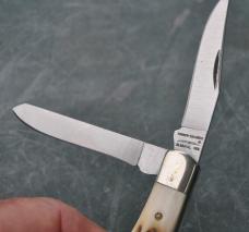 Parker Edwards J'ville AL 1986 2 Bl Trapper Factory Mint 3 1/2" Closed Stag Snap Both Blades Ways