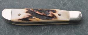 Parker Edwards J'ville AL Clip Blade  Factory Mint 3 1/2" Closed Stag Factory Mint Nice Snap