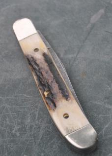 Parker Edwards J'ville AL Clip Blade  Factory Mint 3 1/2" Closed Stag Factory Mint Nice Snap