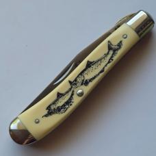 Vintage 1996 Schrade USA Scrimshaw Salesman Sample Set 507SC & 503SC Matching SS17