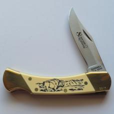 Vintage 1996 Schrade USA Scrimshaw Salesman Sample Set 507SC & 503SC Matching SS17