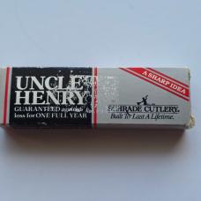 Vintage Schrade USA 877UH Hawbaker Muskrat Knife Gut Hook MIB Box Papers Butterscotch