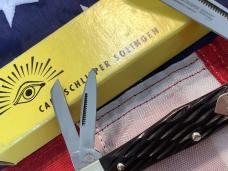 Carl Schlieper / German Eye Brand -3 Blade Whittler +Nice Brown Bone Handles -NOS +Orig Box