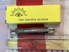 Carl Schlieper / German Eye Brand -3 Blade Whittler +Nice Brown Bone Handles -NOS +Orig Box
