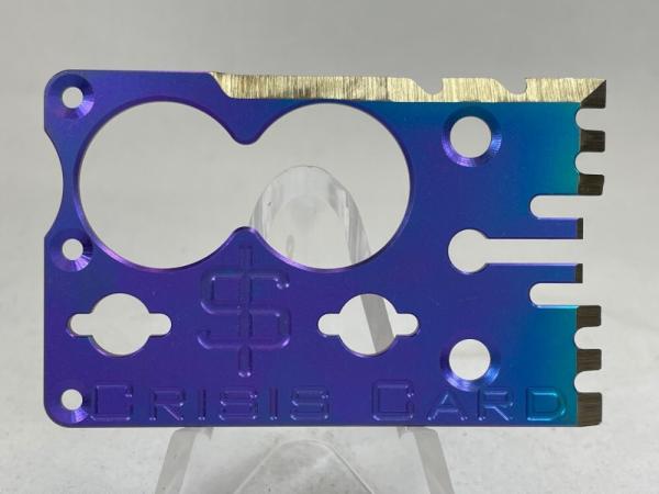 MIKE SNODY Custom Purple & Blue Titanium Two Finger Crisis Card