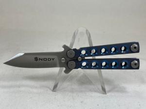 MIKE SNODY Custom Prototype Lil Flip Blue Mini Balisong Butterfly IN POUCH