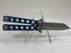 MIKE SNODY Custom Prototype Lil' Flip Blue Mini Balisong Butterfly IN POUCH