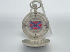 Stainless China Eagle & Confederate Flag Knife & Pocket Watch Set