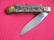 Vintage "OTHELLO" Red Stag Leverlock Switchblade Knife
