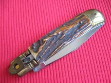Vintage "OTHELLO" Red Stag Leverlock Switchblade Knife
