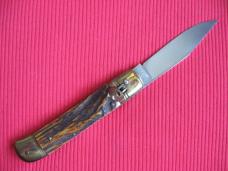 Vintage "OTHELLO" Red Stag Leverlock Switchblade Knife