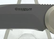 BOKER MAGNUM AUS8 Silver Drop Point Folding Automatic