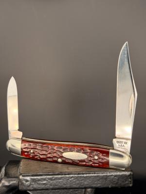 1975 Case XX USA 06247 Pen Knife Gorgeous Red Bone Covers Classic Pocket knife