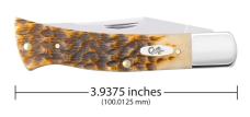 Case XX USA AXE HANDLE Amber Bone Peach Seed Jig Case Axe Handle 10799 Knife