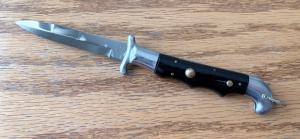 Rare Rizzuto Estileto Milano Finger Groove and Fixed Guard Switchblade Knife