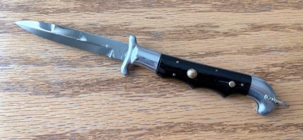 Rare Rizzuto Estileto Milano Finger Groove and Fixed Guard Switchblade Knife