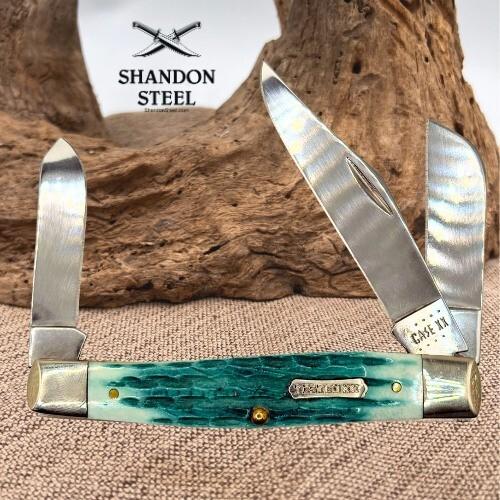 Case XX USA 2022 Jade Bone 3 Blade Large Stockman Folding Pocket Knife 48939
