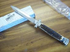 A. G. A. Campolin Maniago, Italy Maltese Cross Bayonet 9 Incher Lockback W/Genuine Stag/Antler NIB