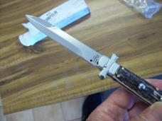 A. G. A. Campolin Maniago, Italy Maltese Cross Bayonet 9 Incher Lockback W/Genuine Stag/Antler NIB