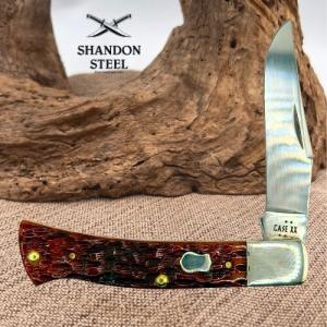 Case XX USA 2026 AXE Handle Pocket Worn Mahogany Bone Peach Seed Jig 44250