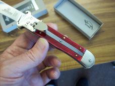 Hubertus Knife Shellpuller Patronenzieher Solingen Germany Rare Red Bone Large Size 11 UNUSED NIB.