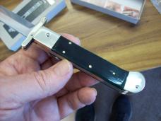 Hubertus The Guardian Knife Solingen, Germany Very Rare Green Bone Swing Guard UNUSED W/Box