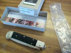 Hubertus The Guardian Knife Solingen, Germany Very Rare Green Bone Swing Guard UNUSED W/Box