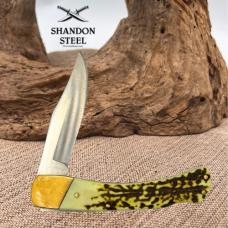 MOSSY OAK Imitation Stag Single Blade Folding Hunter Lockback Pocket Knife (29)