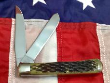 Colonel Coon (by Queen) Trapper Pocket Knife w/ Sweet Black Cherry Bone Handles -NOS & 1 of 400
