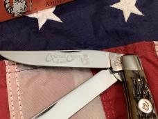 Colonel Coon (by Queen) Trapper Pocket Knife w/ Sweet Black Cherry Bone Handles -NOS & 1 of 400