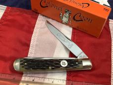Colonel Coon (by Queen) Trapper Pocket Knife w/ Sweet Black Cherry Bone Handles -NOS & 1 of 400