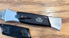 Vintage Black Hand 666 Out The Front (OTF) Switchblade Knife, Used