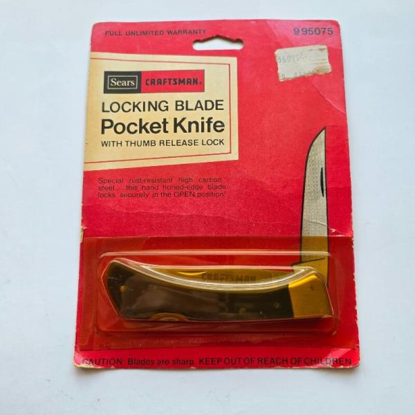 Vintage Sears Craftsman USA 95075 Lockback Folding Pocket Knife MIP NOS Sealed Vintage Sears Craftsman USA 95075 Lockback Folding Pocket Knife MIP NOS Sealed