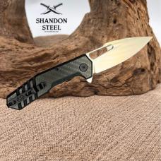 Critical Strike Rowdy B508-LCFSA Folding Pocket Knife VG10 Black Carbon Fiber