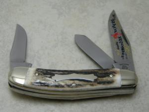 Fightn Rooster Germany Stag Sowbelly Stockman Knife 1996 International Cutlery Club II 1 of 125
