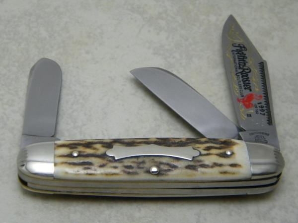 Fight'n Rooster Germany Stag Cigar Stockman Knife 1997 International Cutlery Club II 1 of 100