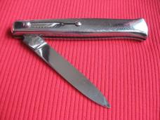 Vintage BARON Slim Italian All Metal Button Open/Close STILETTO Switchblade Knife