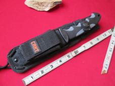 CRKT KOMMER Free Range 2040 Fixed Blade Knife & Nylon Sheath Bonus Compartment