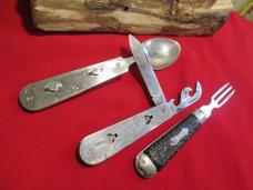 VTG COLONIAL PROV USA SPORT PAL Hobo Knife Spoon Fork Can Opener Cap Lifter