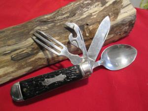 VTG COLONIAL PROV USA SPORT PAL Hobo Knife Spoon Fork Can Opener Cap Lifter