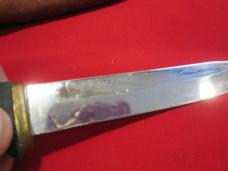 FISKARS FINLAND Fixed Blade Knife w/ Dangle Leather Sheath