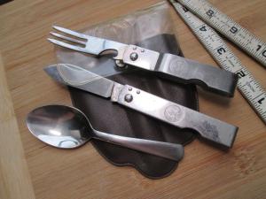 VTG IMPERIAL USA BSA BOY SCOUTS Camp Hobo Set Knife Fork Spoon wdamage READ